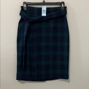NEW Plaid flannel pencil skirt - w/wrap
